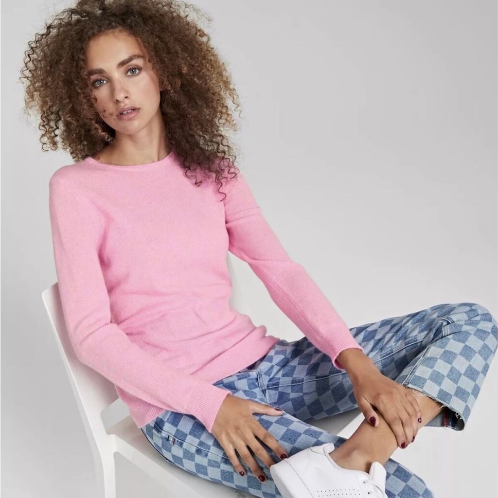 Charter Club 100% Cashmere Pale Pink Crewneck Sweater Medium